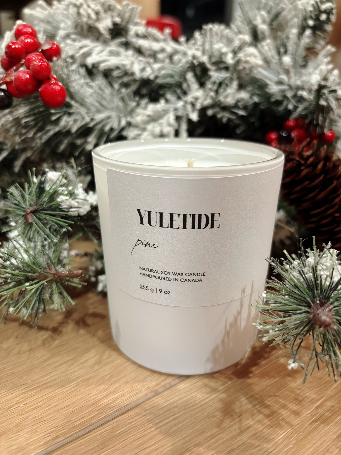 Holiday collection 9 oz candles matte white jar