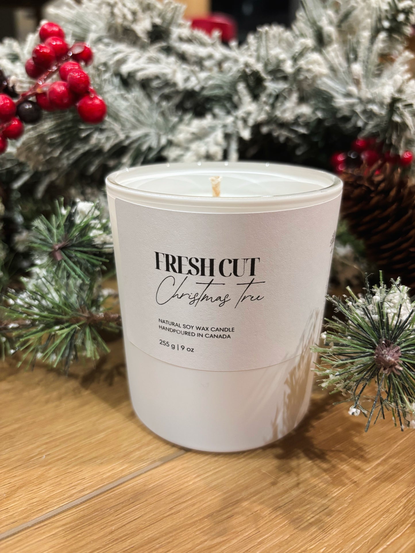 Holiday collection 9 oz candles matte white jar